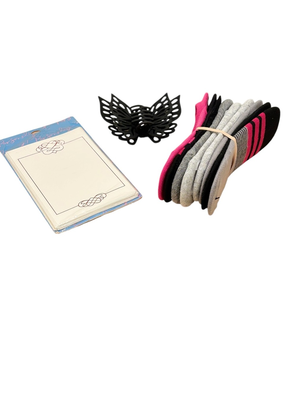 Butterfly Hair Clip, Stationery Pack, and Sock Bundle (Adidas and Sketchers.)